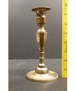 Vintage Brass Single Candle Holder Round Base Candlestick Made in China - £11.78 GBP