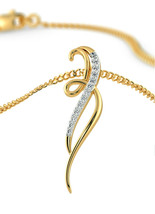 0.35ct Natural J-K Diamond 14k Yellow Gold Wedding Pendant AJ03090113 - £604.52 GBP