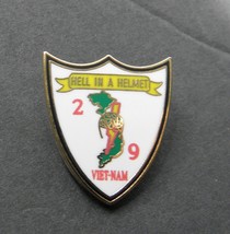 Hell In A Helmet Vietnam 2nd Battalion 9th Marines Lapel Pin Badge 3/4 x... - $5.68