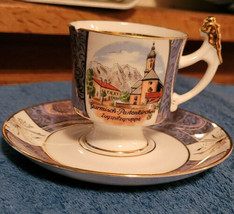 Vintage Tea Cup and Saucer German Writting Collectible Decorative Nice P... - £27.43 GBP