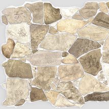 Dundee Deco REAZ245WB Brown Beige Faux Stone PVC 3D Wall Panel, 3.2 ft X 2.1 ft  - £16.10 GBP+