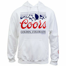 Coors Golden Colorado Mountain Logo and Sleeve Print Hoodie White - $69.98+