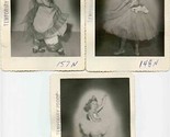 3 Different Photos of Same Young Girl Dance Recital B&amp;W Proof Photos 1950&#39;s - £18.74 GBP