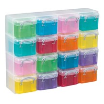 16X0.14 Litre Plastic Storage Box Organiser Clear &amp; Assorted - £39.95 GBP