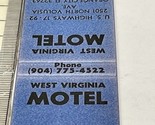 Matchbook Cover  West Virginia Motel  Orange City, Florida  Unstruck  gmg - $12.38