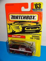 Matchbox 1997 New Look! Release #63 Snorkel Fire Truck Maroon - $5.94