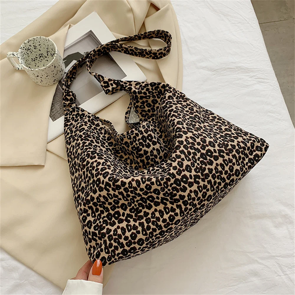 Fashion Leopard Printed Handbags for Women Shopping Casual Canvas Ladies... - $17.88