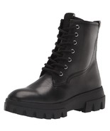Franco Sarto Womens 9 M Black Leather Robbie Lace Up Combat Boots NIB FI4 - $78.39