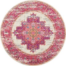 5' Fuchsia Round Power Loom Area Rug - $2,918.70 MXN