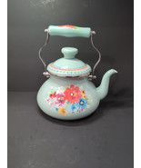 Pioneer Woman Tea Kettle Pot Enamel On Steel Breezy Blossom Country Deco... - $17.81