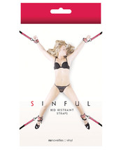 Sinful Bed Restraint Straps - Pink - $47.99