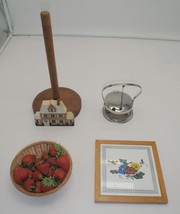 Lot Of Kitchen Items - Paper Towel Holder, Faux Strawberries, Hot Plate, Etc - £3.98 GBP