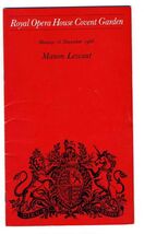 Royal Opera House Covent Garden Manon Lescaut 1968 Program Puccini Opera - $13.86