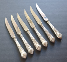 Set of 6 Sterling Silver Serrated Steak Knives - £368.50 GBP