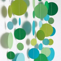 Blue Green Circle Dot Garland Bubble Streamer Spring Party Decoration Summer Und - £20.71 GBP