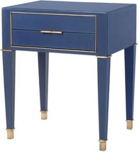 Side Table Bungalow 5 Hunter Neo-Classical Antique Brass Hardware Navy Blue - £2,083.05 GBP