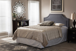 Aimi Dark Gray Fabric Upholstered Full Size Headboard - $2,684.25 MXN
