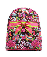 QUILTED BACKPACK PAISLEY FUSCHIA  Over Shoulder Book Tote Bookbag Bag Sl... - $481.89 MXN