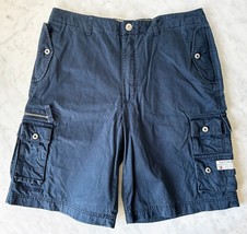 Tommy Hilfiger Cargo Shorts Navy Blue Military Fatigue Pant 100% Cotton-Mens 33 - £14.95 GBP