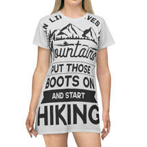 Motivational Hiking Quote T-Shirt Dress: Adventure-Inspired Style - £34.01 GBP+