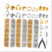 3180 PCS Complete Jewelry Making Supplies Kit with Crimp Beads, Covers, Tubes, W - $27.71