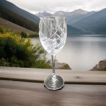 Elegant Clear Crystal Swirl Cut Wine Glass 8.5&quot; Tall - $240.75 MXN