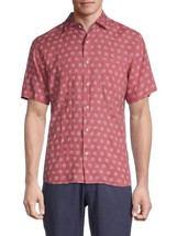Peter Millar Men&#39;s Kiva Beach Linen Sport Shirt in Fruit Punch Red - Size Medium - £55.30 GBP