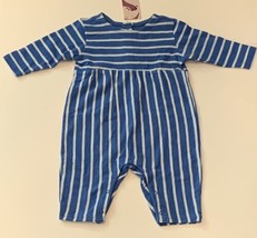 NWT Primary Baby Striped Explorer Romper Jumpsuit Blue Newborn, 3-6M, 6-12M - £10.23 GBP