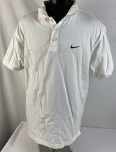Vintage Nike Shirt Embroidered Swoosh Polo Mens XL White Casual 90s - £19.61 GBP