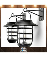 2 Pack Home Zone Living Outdoor Solar Wall Mounted Decorative Lantern Li... - £57.72 GBP