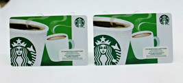 Starbucks 2014 Gift Card Coffee Aroma Mug Cup Logo Green Zero Balance Set of 2 - £8.50 GBP