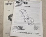 Craftsman Power Propelled Yard Vacuum Owners Operators Manual Parts List - $18.00