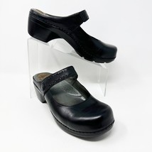 Dansko Womens Black Leather Slip on Hook &amp; Loop Mule Size 41 EU 10.5 US - $37.57