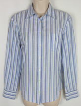 J. Crew dress shirt long sleeve button front blouse Striped Womens M - $10.84