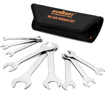9PC Super-Thin Open End Wrench Set Rolling Pouch SAE Slim Spanner 1/4&quot;-1... - £36.33 GBP