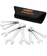 9PC Super-Thin Open End Wrench Set Rolling Pouch SAE Slim Spanner 1/4&quot;-1... - £36.01 GBP