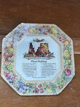 Vintage Avon 1982 Signed &amp; Date Small Metal Octagon PLUM PUDDING Recipe Wall  - £9.77 GBP