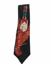 TABASCO brand Mens 100% Silk Tie Red Crawfish Hot Sauce Gift Fathers Day - £9.87 GBP