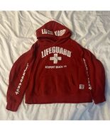 Juniors Official Lifeguard Sweater Newport Beach CA sz M 10/12 Red - $254.83 MXN
