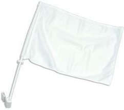 One Dozen White Single-Sided Car Flag - £23.88 GBP