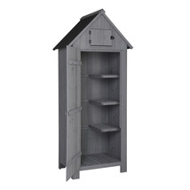 Outdoor Tool Storage Wood Shed With Locking Door For Backyard Lawn Patio... - £172.99 GBP