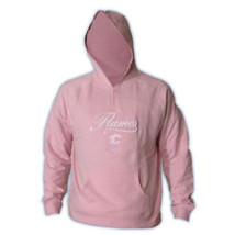 Calgary Flames NHL Hockey Women&#39;s Pullover Pink Hooded Sweatshirt - £18.68 GBP