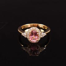 Natural Pink Tourmaline Ring, Rubellite Tourmaline Ring, Engagement Ring, Sterli - £79.13 GBP