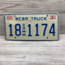 Sept 1994 Nebraska License Plate  Commercial Truck # 18-1174 3 Ton Fast ... - £6.88 GBP