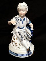 Antico Porcellana Figurina Porcellana Cinese: Lady con Cappello. Marchio - £86.97 GBP