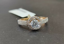 18K Solid Rose Gold 1.50 Ct Round Solitaire Diamond Engagement Ring Size M 1/2* - £328.69 GBP