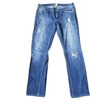 Arizona Jeans Junior Size 11 Favorite Skinny Destressed Low Rise Denim Whiskered - £11.97 GBP