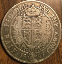 1897 Uk Gb Great Britain Silver Half Crown Coin - £17.12 GBP