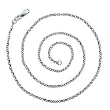 26&quot; Cable Rolo Link Chain Necklace 14K White Gold - £437.23 GBP