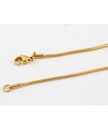 (New With Tag) 1.2mm Stainless Steel IP Yellow Gold Snake Chain With Lob... - $5.99